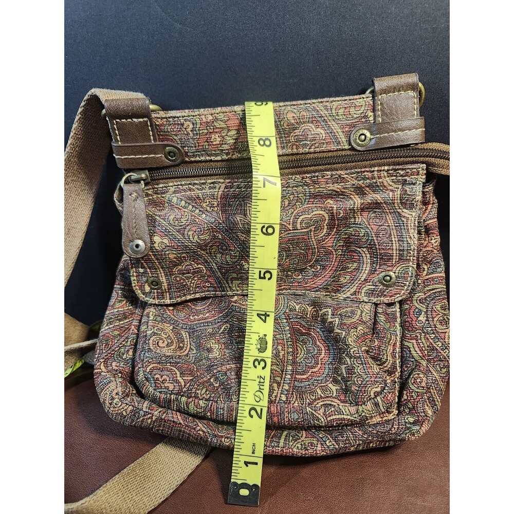 vintage Fossil paisley tapestry fabric crossbody shoulder bag - Picture 7 of 8